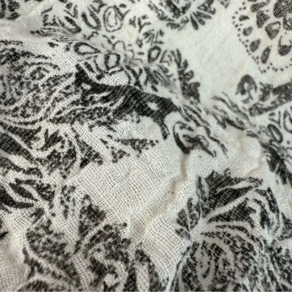 Free People bag long strap tote gold paisley cream Black and White Paisley Top